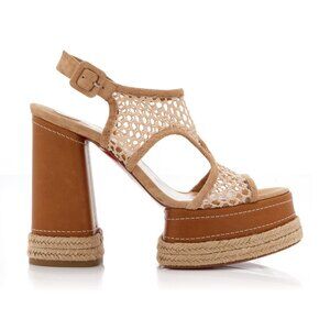 Christian Louboutin ALMEJA Crochet Mesh Net Platform Heels Sandals Shoes